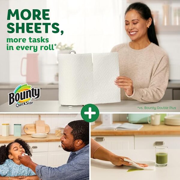 Bounty Paper Towels Quick Size, White, 16 Family Rolls = 40 Regular Rolls - Image 3