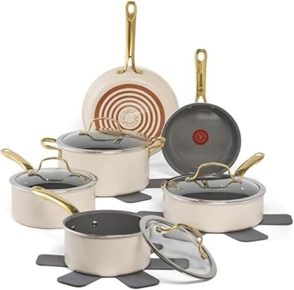 T-fal Preserve Ceramic, Ceramic Non Stick Cookware Set 13 Piece,