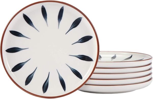 Aquiver 6'' Ceramic Dessert Plates - Color Painted Porcelain Appetizer Plate - Image 2