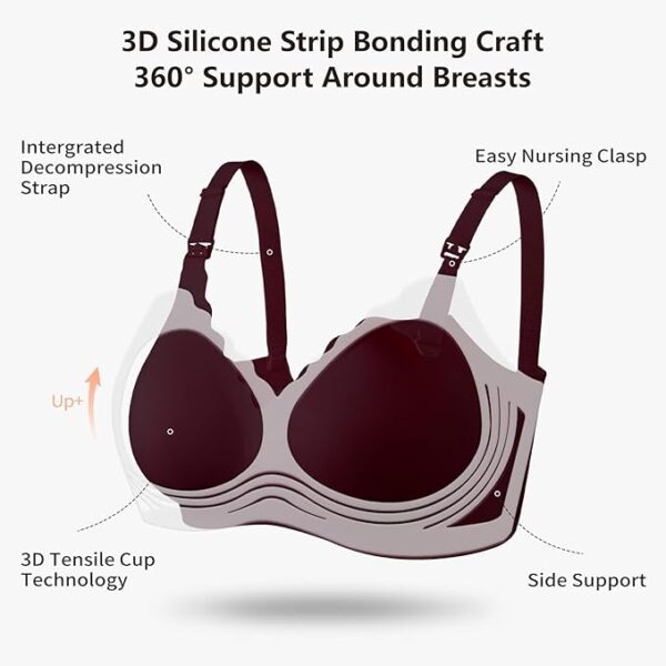 27% off coupon applied;-Nursing Bras for Breastfeeding Seamless Maternity Bra Ultra Comfort Pregnancy Sleep Bralette for Women - Image 4