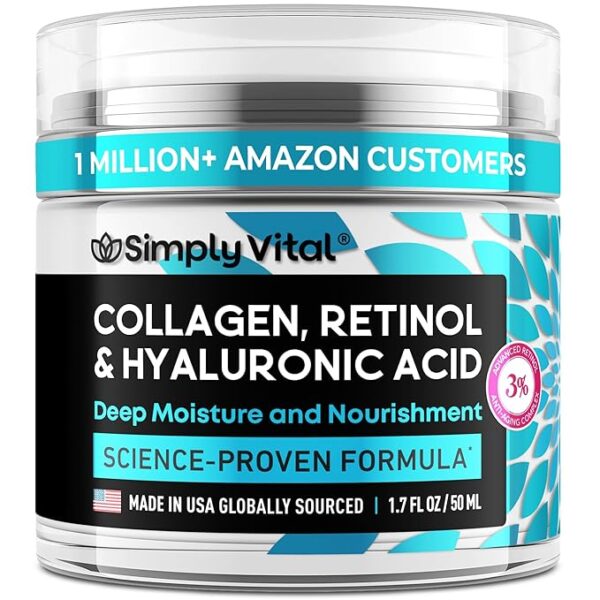 SimplyVital Collagen, Retinol & Hyaluronic Acid Cream -