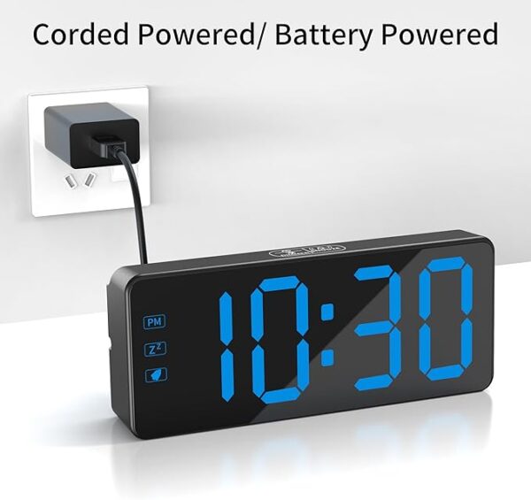 -12%limeted time};Apply 20% coupon;-KWANWA Small Digital Clock, Alarm Clock for Bedroom, Large Big Numbers Display with Brightness Dimmer, - Image 2