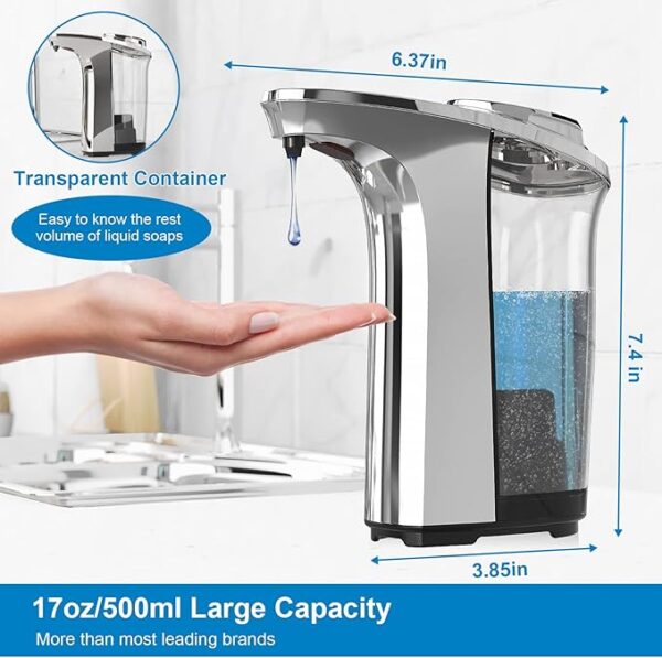 Automatic Soap Dispenser, Touchless Dish Soap Dispenser 17oz/500ml