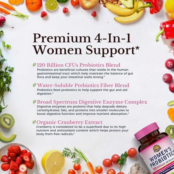 -29% limited time  Vitalitown Probiotics for Women 120 Billion CFUs, 30 Strains, - Image 4