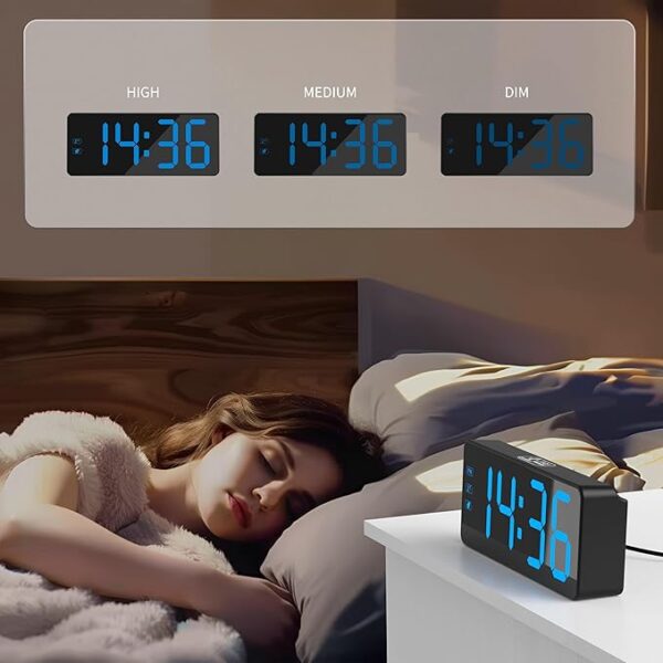 -12%limeted time};Apply 20% coupon;-KWANWA Small Digital Clock, Alarm Clock for Bedroom, Large Big Numbers Display with Brightness Dimmer, - Image 4