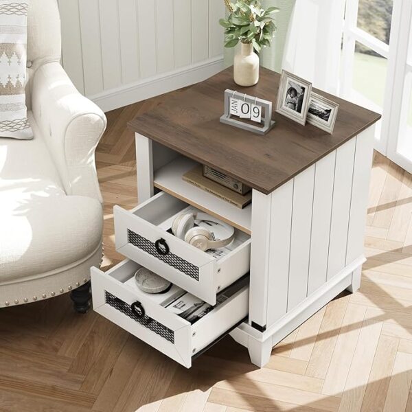 -10% limited time; GAOMON Farmhouse Nightstand 18" inch Side Table;