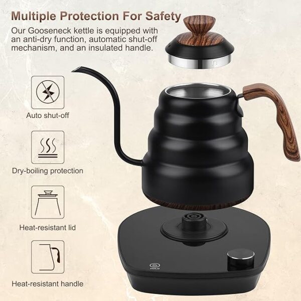 Gooseneck Electric Kettle, Intelligent Temperature Control - Image 3