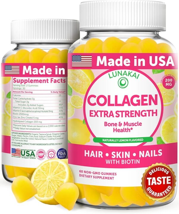 _27% best deals Lunakai USA Made Collagen Peptides Gummies - 200mg Non-GMO