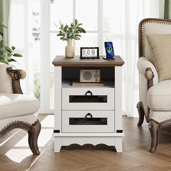 -10% limited time; GAOMON Farmhouse Nightstand 18" inch Side Table; - Image 4