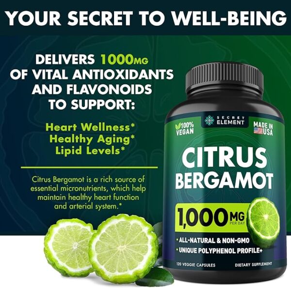 -10%;   Citrus Bergamot Extract 1000mg - Citrus Bergamot Supplement for Heart - Image 4