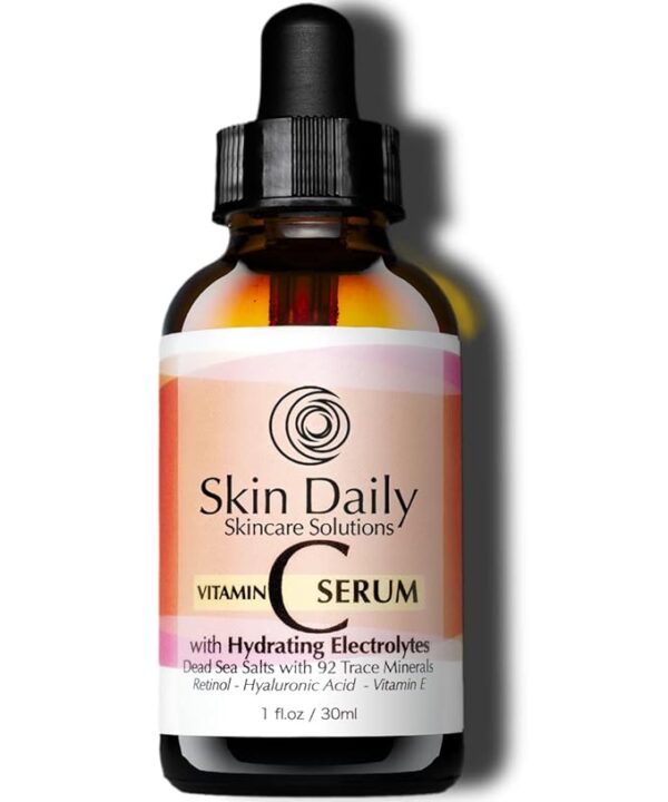 Antioxidant Vitamin C Serum for Face- Infused with Electrolytes, Hyaluronic Acid, Retinol - 1 oz