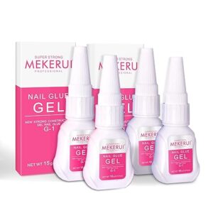 Super Strong Nail Glue Gel for Press on Nails,Drip and Clog Proof,7S Quickly Dry Without UV Light,Long-Lasting 30+Days