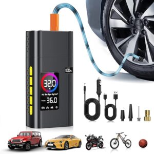 -44% limeted time;-180PSI Tire Inflator Portable Air Compressor, 26000mAh Portable Tire Inflator for Car,5X Fast Electric Bike Air Pump with Digital LCD