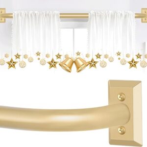 -33%limeted time deals;-Gold Wrap Around Curtain Rods 48 to 90 Inch:Blackout Adjustable Window Curtain Rod,Room Darkening Heavy Duty Curved French Metal Single Drapery Rods for Bedroom Kitchen Easy Install,Brass Gold