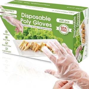 Limited time deal $8.98 with 40 percent savings-40%;---Keppi 600pcs Plastic Gloves | BPA & Latex Free Perfect Food Handling Safe