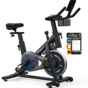 Limited time deal $189.99 with 24 percent savings-24%;-MERACH Exercise Bike, Brake Pad Stationary Bike with Exclusive App, Low Noise Indoor Cycling Bike with 300lbs Weight Capacity,