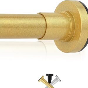 -30% limeted time deals;-Gold Tension Shower Curtain Rod:Short Adjustable Shower Rods for Bathroom Kitchen Doorway No Drill,