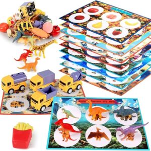 Toddler Sorting Toys, Sensory Toys,Fruits Dinosaurs Animals Insects Balls Food Fish Poultry Sorting Matching Playsets,