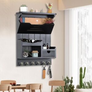 Coupon:       Apply 20% coupon Shop items;-DOPACE Key Holder for Wall, Mail Organizer Wall Mount with 6 Key Hooks,