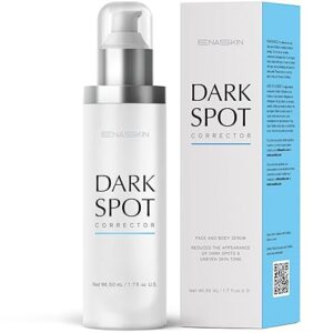 Coupon:     Apply $4 coupon ;-EnaSkin Dark Spot Remover for Face and Body: Advanced Formula Spot Corrector Cream to Fade Age Spots, Sun Spots, Freckles, Melasma,