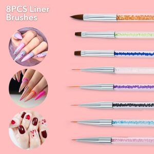Save 30% at checkout;-Nail Art Brushes 9PCS Professional Set - Includes Liner Brush, Dotting Pens