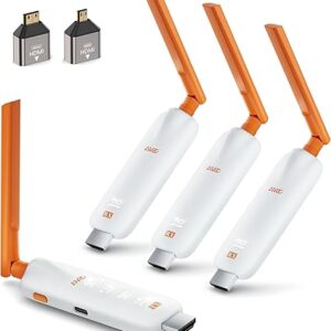 Save 10% on 4 select item(s) promo code: VQN8M5JN+  Save 8% on 3 select item(s) promo code: RRM6EQZR+ Save 5% on 2 select item(s) promo code: 7UERKMKE;----TIMBOOTECH Wireless HDMI 3 Receivers and Transmitter with LED Screens, Up to 6 RXs, 4K/1080P HD Output