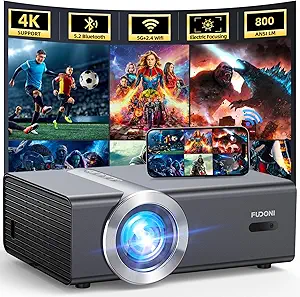 -40%Limited time deal+    Save 39% promo code: NWL8T2EZ ;-[Electric Focus/Auto Keystone] Projector with WiFi and Bluetooth,