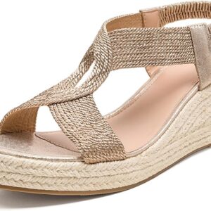 Women's Comfortable Wedges Heel Exposed Sandals, Bohemia Beach Sandals, Summer Lightweight Cross Strap Casual Sandals