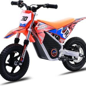 OLALA 36V Electric Dirt Bike for Kids Aged 3-8, Brushless 250W Racing Grade Electric Motorcycle, Up to 15.5MPH & 3 Speed Settings, Safe Disc Brakes,