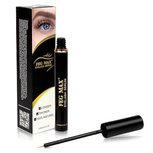 FEG Max Eyelash Serum | For Lash and Brow | Fast Effective Growth Creates Longer & Darker Eyelashes | Natural Eyelash Serum to Grow Lashes | 6 mL