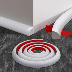 -9% limeted time deal;-Flexible Quarter Round Molding, 236 Inch Peel and Stick Rubber Edge Trim, Self-Adhesive Waterproof Bendable Molding for Floor, Wall,