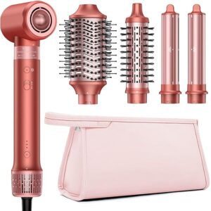Coupon:     Apply $8 coupon'-5 in 1 Hair Styler Hair Dryer Brush - High-Speed Hot Air Styler Wrap, Fast Drying No Heat Damage Ionic Blow Dryer Brush for Women
