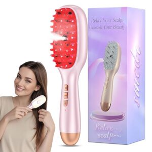 Limited time deal $62.69 with 52 percent savings-52% ;-2025 New Upgraded Rechargeable 3-in-1 Scalp Massager Nano Mist Hair Oil Applicator Brush with Cooling Vibration & Hydrating Design | Effortless Detangling