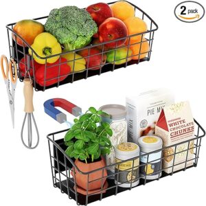 Save 5% promo code: RG2PH36B '-;-2Pcs Magnetic Shelf for Refrigerator, Versatile Magnetic Basket Fridge with 2 Hooks for Kitchen Storage, Fruit Potato Onion Storage Shelves,