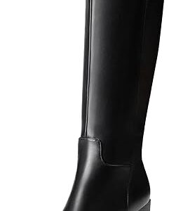 -29% limeted time deals+Coupon:     Apply 10% coupon ;-vivianly Women's Wide Knee-High Boots, Pointed Toe Block Heel Zipper, Fashion Retro High Boots