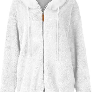 Fuzzy Fleece Jackets for Women Plus Size Hoodies Fall Winter Coats Color Block Patchwork Cardigan Coat with Pockets