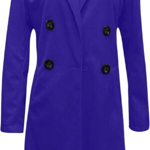 OIOLOYJM Long Fall Winter Wool Coats for Women 2025 Notched Lapel Collar Double Breasted Peacoat Trench Coat Jackets Overcoat